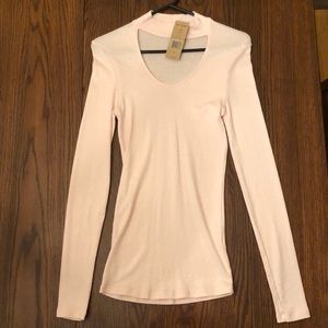 Michael Stars Barely Pink Shine, Long Sleeve Top